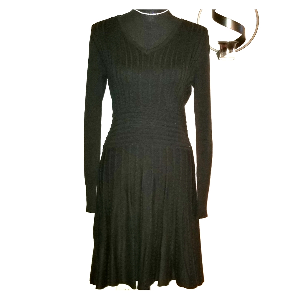 Vince Camuto Black Swaeter Dress